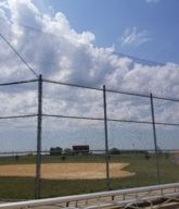 Photo of an athletic fence/baseball outfield fence.