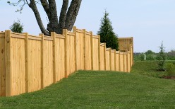 A Privacy Fence in Bloomington IL along a backyard