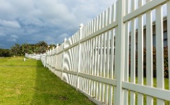 Side View of White Fences in East Peoria IL