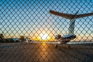 Commercial Chain Link Fencing Bloomington IL 1 jets at mccarran airport picture id490940964