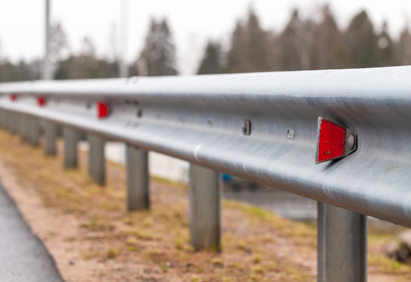 Closeup of a guard rail