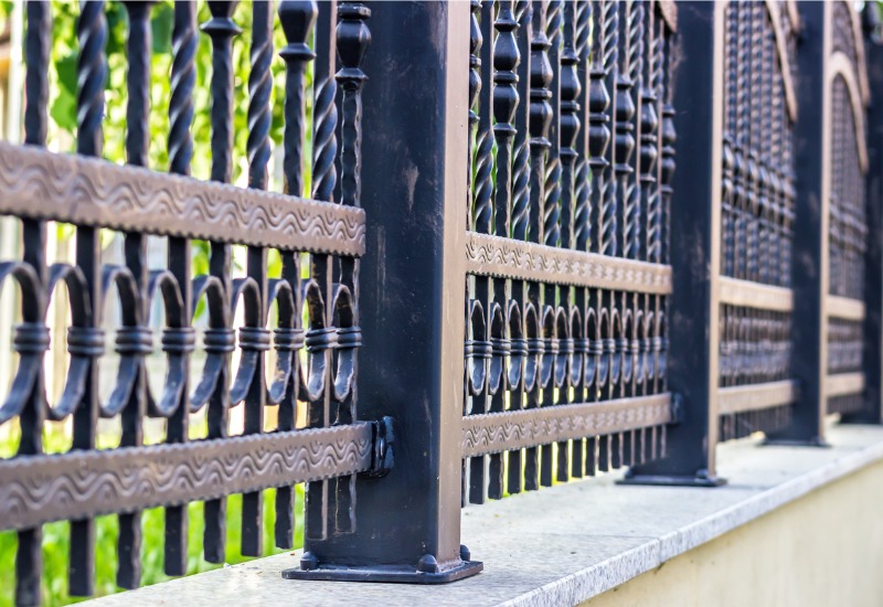 A wrought iron fence installed by Hohulin Fence