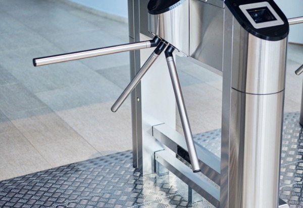 A commercial turnstile installed by Hohulin Fence