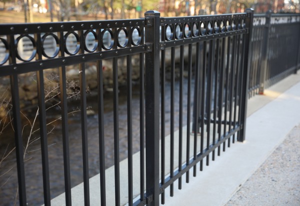 An ornamental fence in front of a residential property in Central Illinois