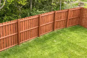 A residential fence is seen. Hohulin Fence are the best Fence Contractors in Springfield IL.